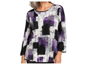 SOUTHERN LADY 3/4 SLEEVE BLOCK PRINT TOP