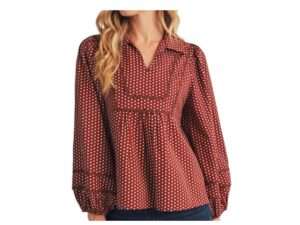 JODIFL 3/4 PUFF SLEEVE POLKA DOT BLOUSE