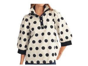 JODIFL SNAP FRONT POLKA DOT FRENCH TERRY