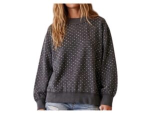 SEWN AND SEEN OVERSIZED VINTAGE WASH MINI DOT SWEATSHIRT