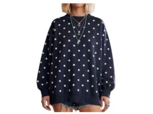 SEWN AND SEEN OVERSIZED POLKA DOT SCUBA PULLOVER