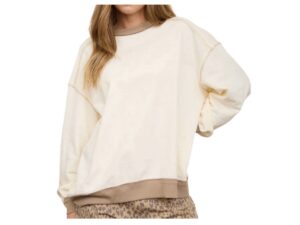 BLUPEPPER EXPOSED SEAM CONTRAST TRIM TOP