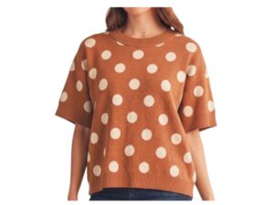JODIFL POLKA DOT SHORT SLEEVE SWEATER