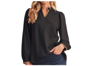 JODIFL BALLOON LONG SLEEVE WHIPSTITCH TOP