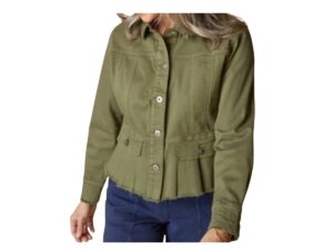 HABITAT STRETCH DENIM PEPLUM JACKET