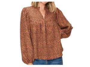 STACCATO RUFFLE TRIM POLKA DOT BLOUSE