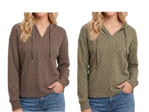 STACCATO POLKA DOT THERMAL HOODIE