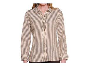 MULTIPLES WOVEN YARN DYED STRIPE BLOUSE