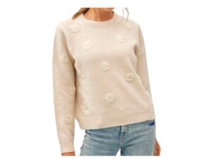 BE COOL EMBROIDERED FLORAL SWEATER