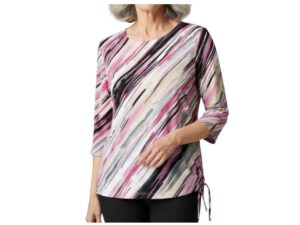 SOUTHERN LADY 3/4 SLEEVE ANGLE STRIPE KNIT TOP