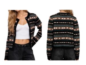 BLUPEPPER FAIRISLE CARDIGAN SWEATER