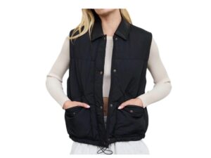 BLUPEPPER COLLARED SNAP FRONT PUFFER VEST