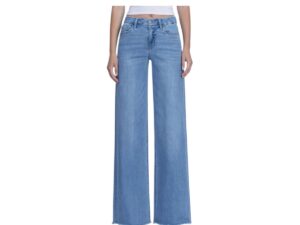LOVERVET BY VERVET HIGH RISE FRAYED HEM WIDE LEG