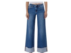 LOVERVET BY VERVET HIGH RISE CUFFED WIDE LEG JEAN
