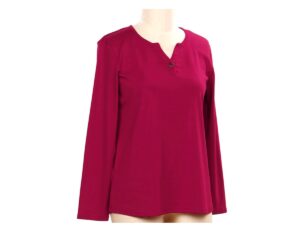 SOUTHERN LADY NOTCH NECK LONG SLEEVE KNIT TOP