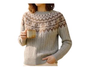 BE COOL CABLE KNIT NORDIC SWEATER
